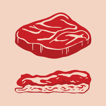 Illustration Of Cut Meat