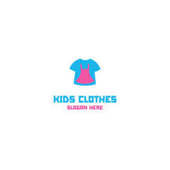 Vector clothes for little boys and girls logo design template illustration