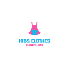 Vector clothes for little boys and girls logo design template illustration