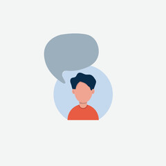 person with speech bubble