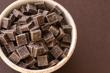 Milk Chocolate Chunks in a Bowl