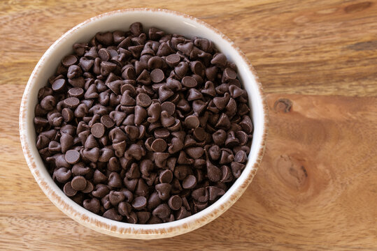 Miniature Chocolate Chips in a Bowl