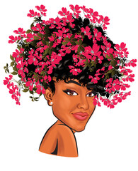 girl with flowers
