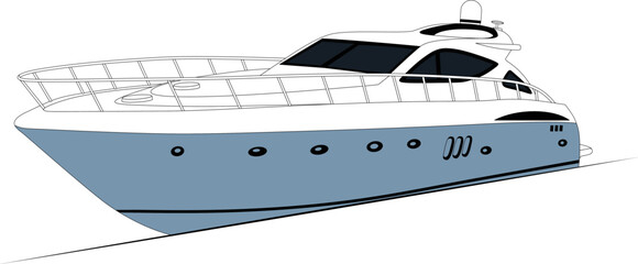 Boat line art illustration in vector form