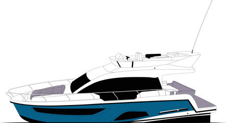 Boat Line Art and Illustration in Vector