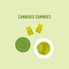 Cannabis or cbd gummy bears. Top view - 556303126