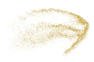Fototapeta premium Gold Glitter Texture Isolated On White. Goldish Color Sequins. Golden Explosion Of Confetti. Design Element. Celebratory Background. Vector Illustration, Eps 10.