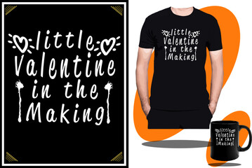 Valentine t shirt design or t shirt design template ready to print for boys and girls 