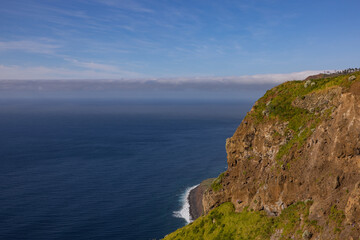 Wonderful green landscape on the beautiful island of Madeira in the Atlantic Ocean.