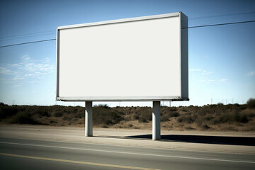 blank billboard on the road. sketch art for artist creativity and inspiration. generative AI	