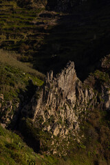 Wonderful green landscape on the beautiful island of Madeira in the Atlantic Ocean.