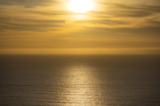 Epic sunset on a tropical island in the Atlantic Ocean on a super evening.