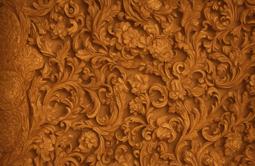 Ancient Oak - Wooden texture with intricate carving and detailing