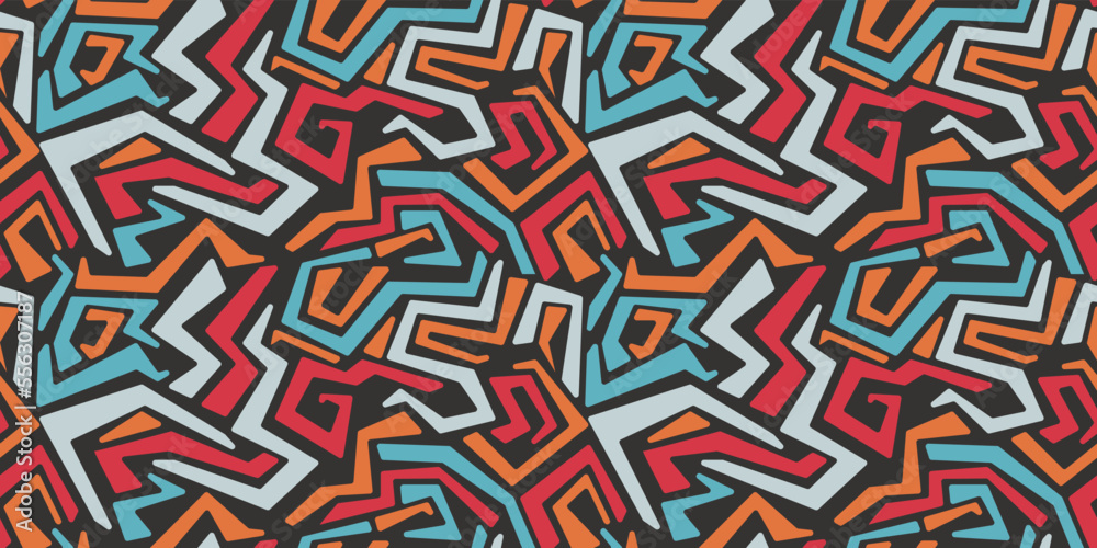Aufkleber abstract graffiti seamless pattern. vector colorful geometric abstract for seamless surfaces. print 