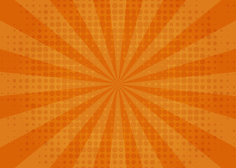 comic orange background.