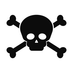 Crossed bones and skull. Pirate and danger icon. Vector.