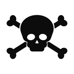 Crossed bones and skull. Pirate and danger icon. Vector.