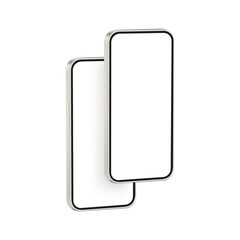 Modern Mobile Phone Mockups with Blank Screens, Side View, Isolated on White Background. Vector Illustration