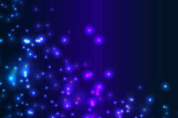Dark blue bokeh with stars on blue background. Dark blue nebula sparkle purple stars universe in outer space galaxy on space. Blue sky with nice stars background.