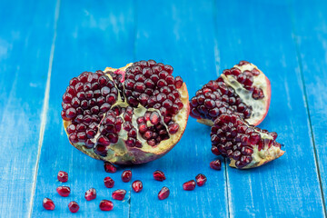 pomegranate on wooden table