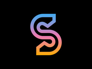Fototapeta premium Gradient modern letter s logo mark and identity for business company