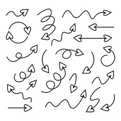 Black arrows love set, vector