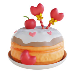 3D illustration love cake