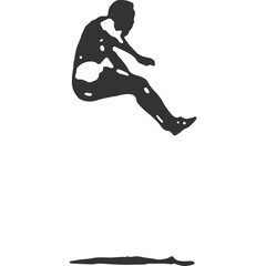 Jumping Vintage Illustration Vector