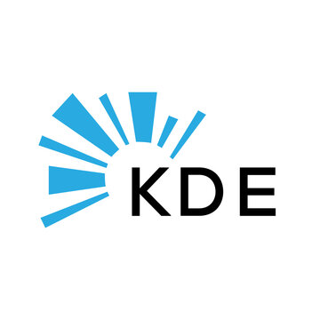 KDE letter logo. KDE blue image on white background and black letter. KDE technology  Monogram logo design for entrepreneur and business. KDE best icon.
