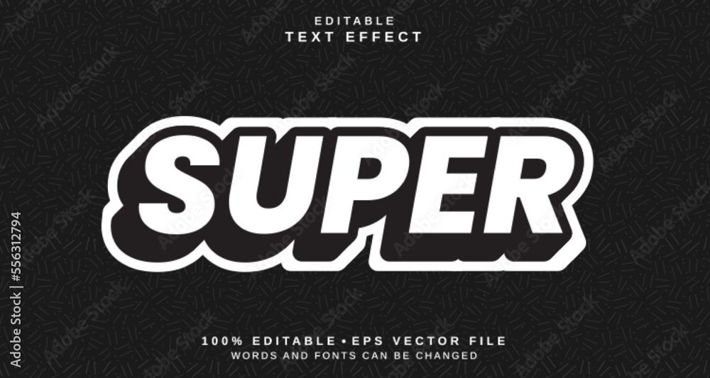 Fototapete editable text style effect - super text style theme.