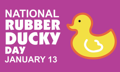 national rubber ducky day january 13th vector illustration