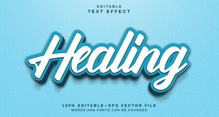Editable text style effect - Healing text style theme. - obrazy, fototapety, plakaty