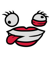 Verrücktes weibliches Comic Gesicht 