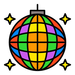 Disco Ball Filled Line Icon