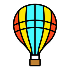 Fototapeta premium Hot Air Balloon Filled Line Icon