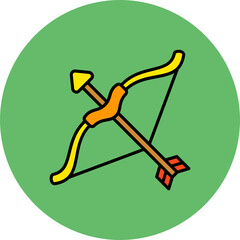 Archery Multicolor Circle Filled Line Icon