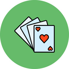 Playing Cards Multicolor Circle Filled Line Icon