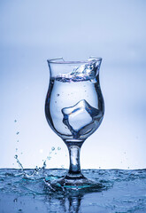 The image of pouring drinking water, into a glass, Danger or imminent danger concept