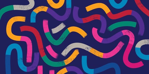 Abstract Painting Ethnic Line Art Colorful Fabric Pattern Background