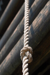 Rope with knots. Background with copy space for text