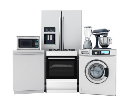 Household equipments on transparent background.