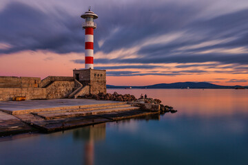 Fototapeta premium lighthouse at sunset