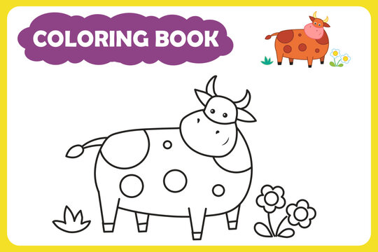 coloring book for children. vector illustration of farm animal
