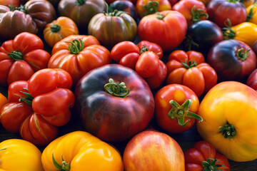 Farm tomatoes on the table