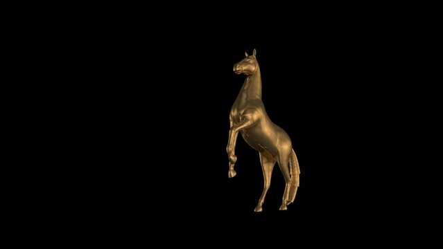 Gold Horse Transparent Alpha Animation