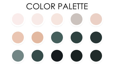 Trendy color palette for design. Color templates. Vector