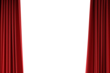  background foreground open theatre red velvet curtains with white background 3d render