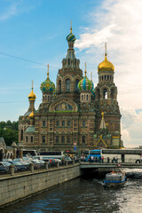Obraz premium Church of the Resurrection of Christ (saved for blood) Russia in the daytime