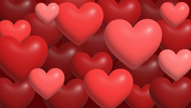 Valentine's day concept background with red hearts.
