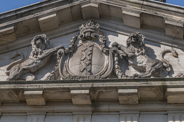 Muiderpoort (1770) in Amsterdam is old city gate on the Alexanderplein, gate was part of the...